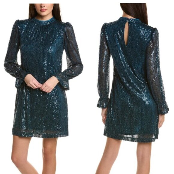 New! Julia Jordan Teal Blue Sequin Mini Dress - 22564 - Picture 1 of 14
